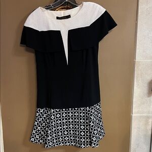Elegant Black and White Dress M